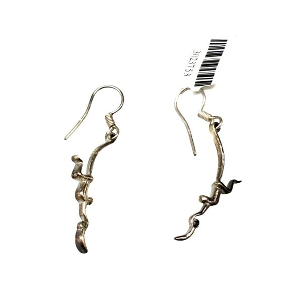 Sterling Silver snake Silver toned Earrings - Picture 1 of 3